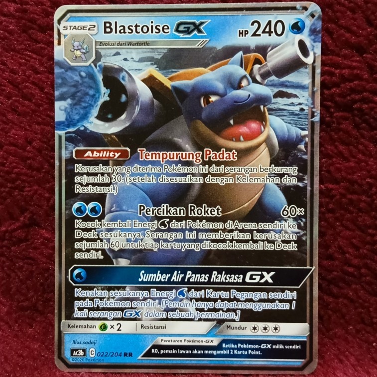 Blastoise GX RR ac3b - Pokemon TCG Indonesia foil holo