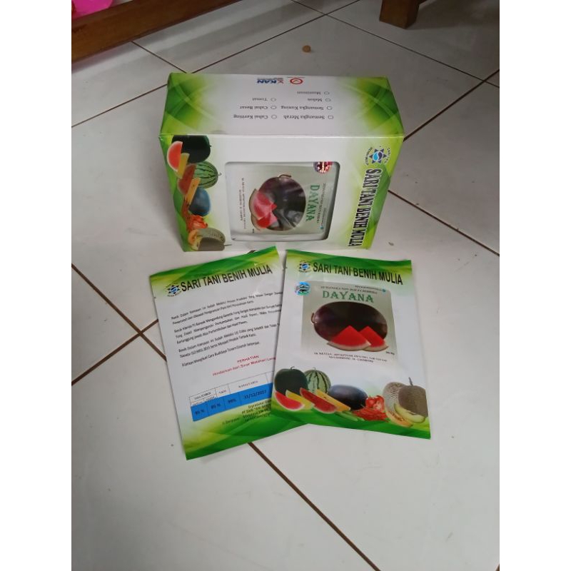 Benih Bibit Semangka Non Biji Dayana F1 (Isi satu Butir satu biji) Kadaluarsa 2026