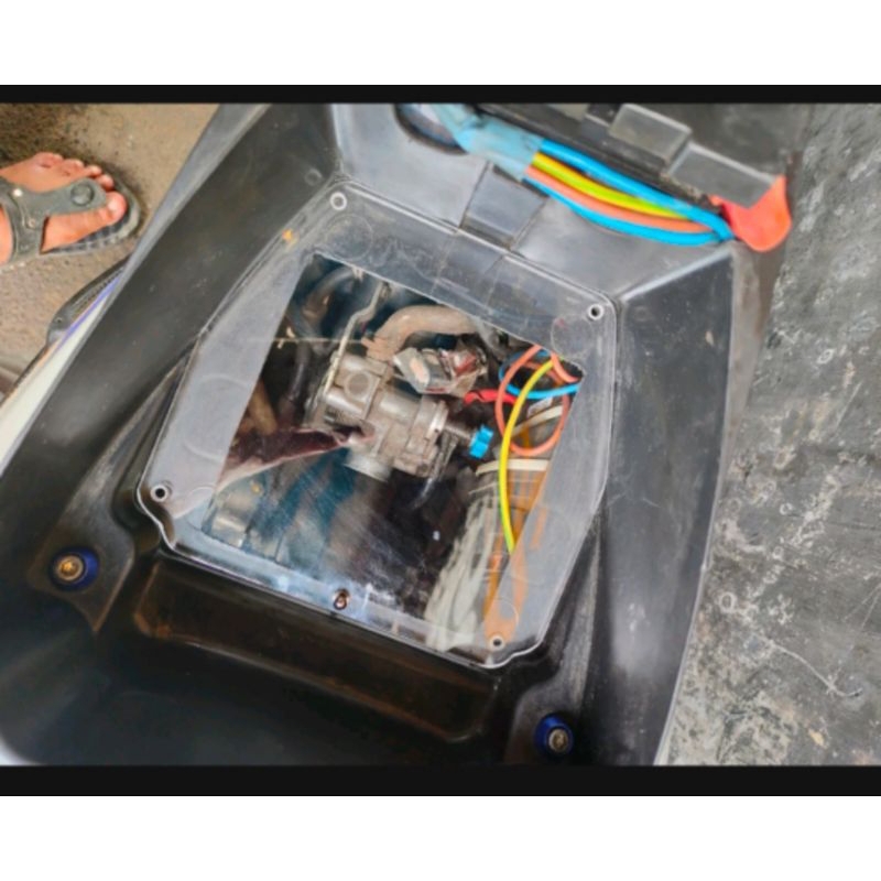 dwondraft tutup bagasi mio sporty Mio smile Mio 2006-2010 bahan akrilik 3MILI TRANSPARAN