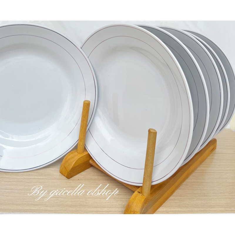 1 LUSIN PIRING MAKAN KERAMIK BESAR  9 INCH SNI MEWAH DAN TEBAL