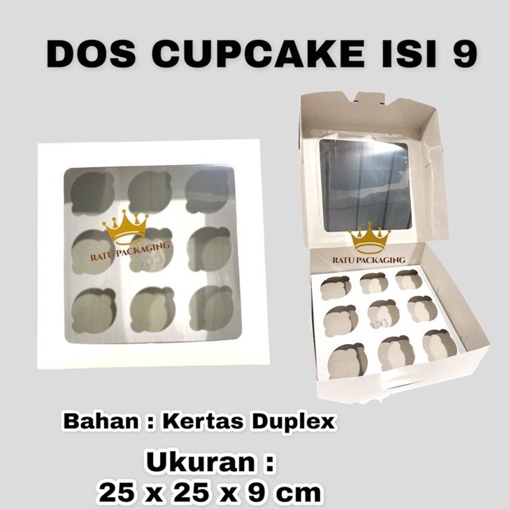 

1PCS Dos DUPLEX CUPCAKE ISI 9 Kardus Box Karton Hampers Kue