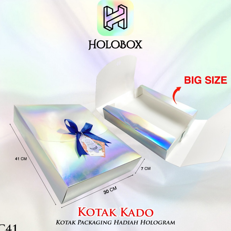 

Kotak Kado Hologram Box Hampers Dus Hadiah Silver Hologram C41