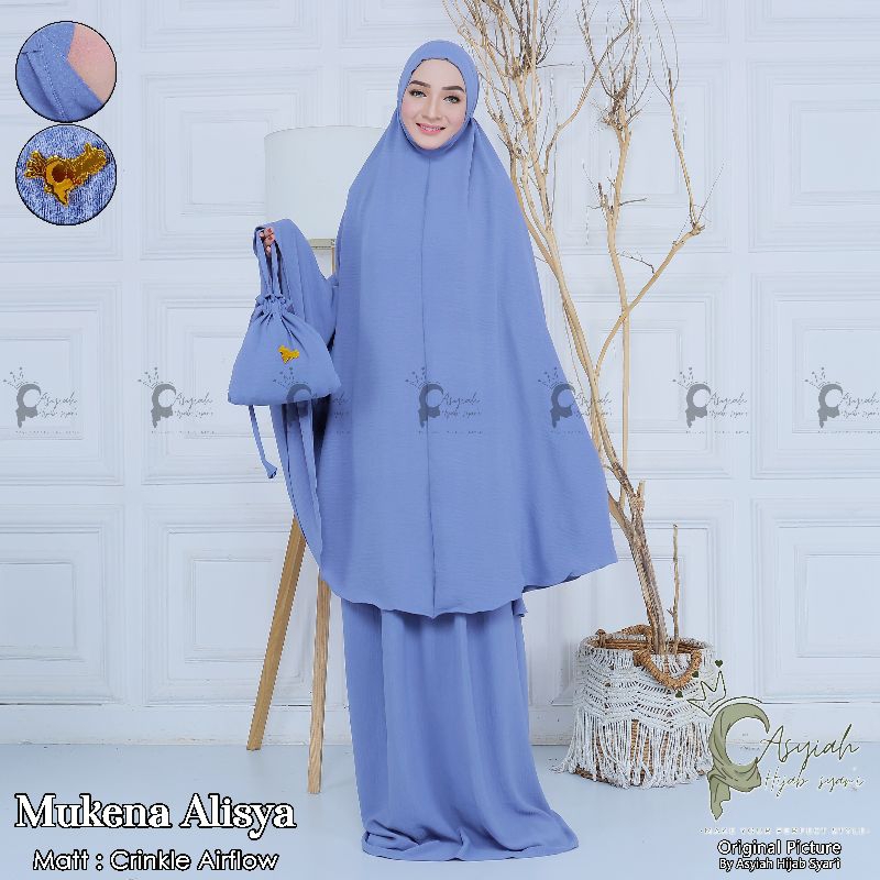 Mukena Alisya bahan Crinkle Airflow