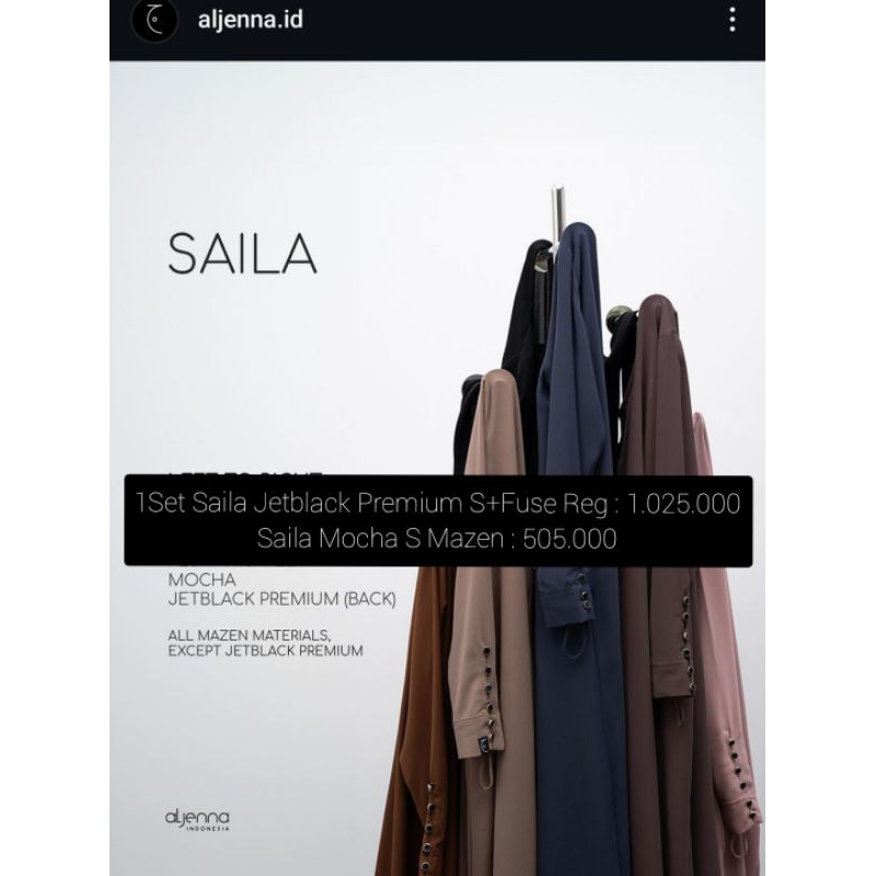 Set Saila Jetblack Premium S Saila Mocha S Aljenna