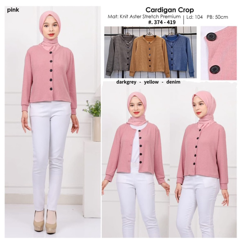 SEMANGAT_45 | Cardigan Crop Wanita Cardigan Tunik Wanita