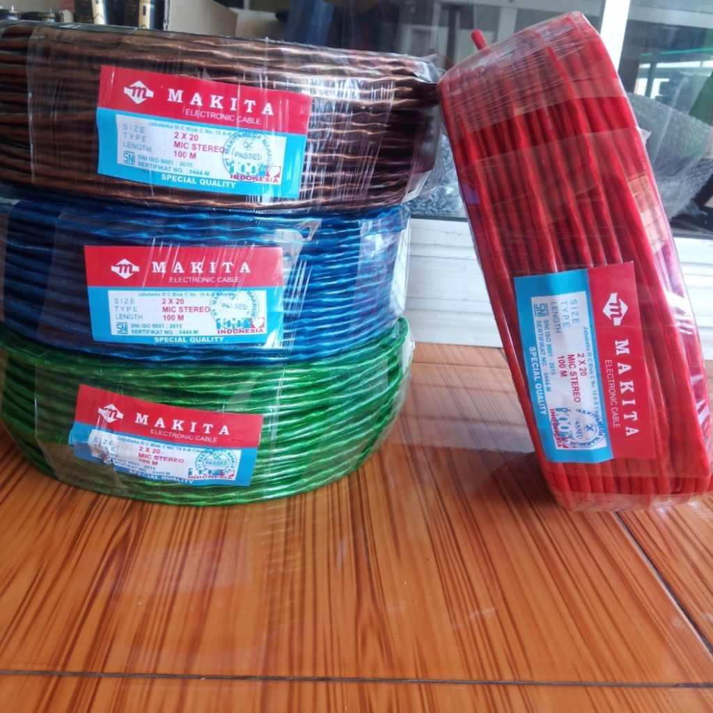 Kabel mic makita stereo kabel microphone transparan PER METER 2x20 kabel mic makita