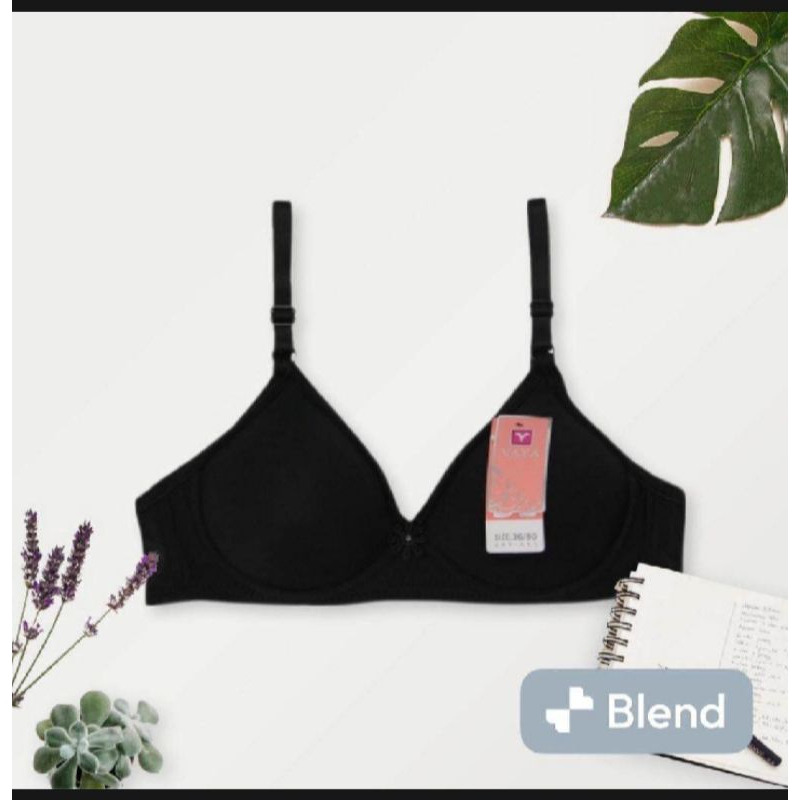 Bra BH Wanita Busa Ukuran 36-42 Kancing 3 Cup Kecil Polos Tanpa Kawat