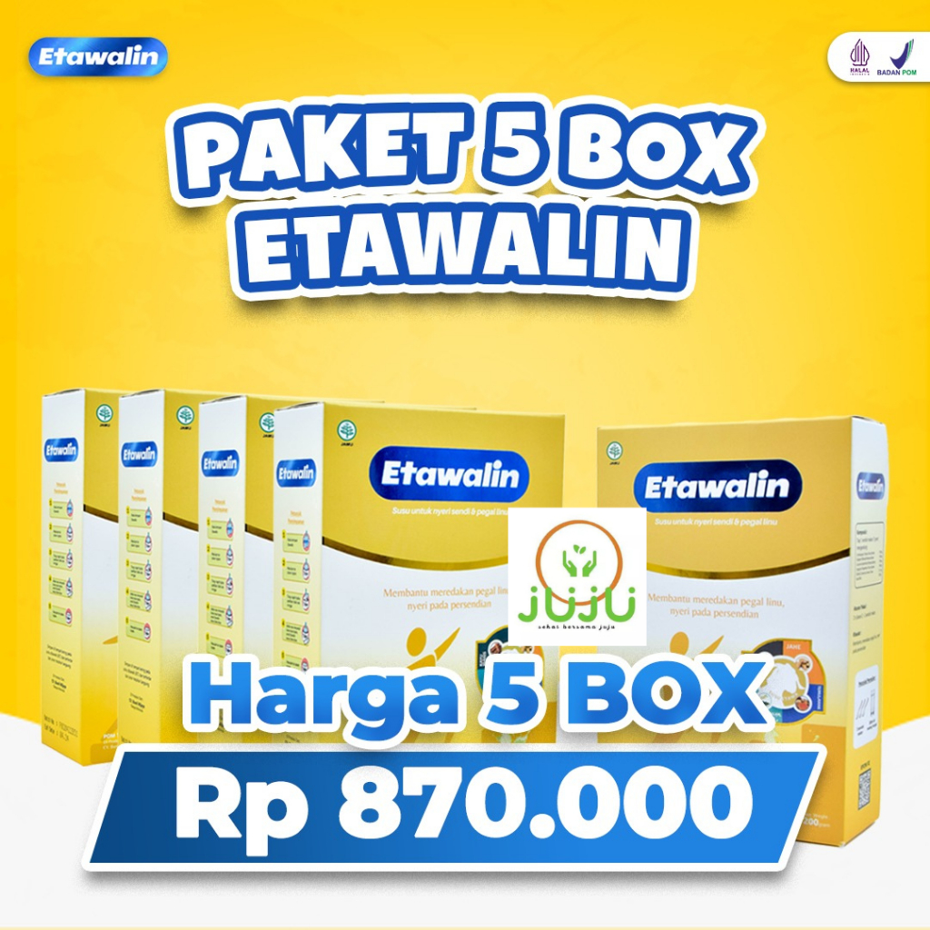 

Etawalin Paket 5 Box Susu Kambing Atasi Asam Urat Kolesterol Sendi dan Tulang Original Asli