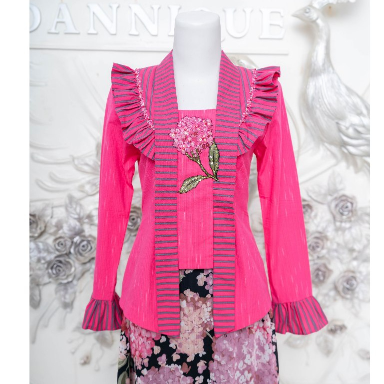 Funky Kebaya Lurik Gerimis Pink-E