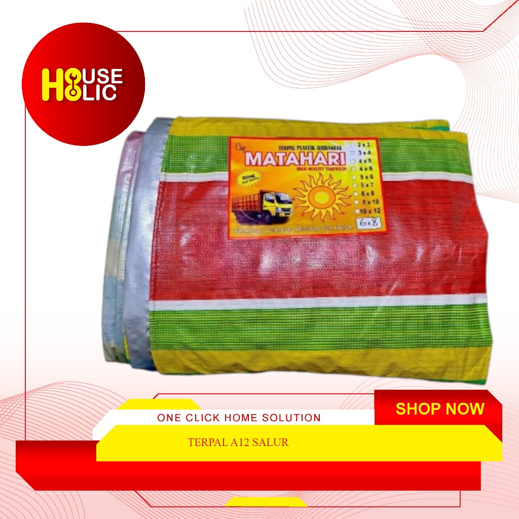 Terpal Tenda Plastik Tipe A12 3 x 4 / Terpal Plastik Warna-warni / Salur Ukuran 3 x 4 / Pelangi