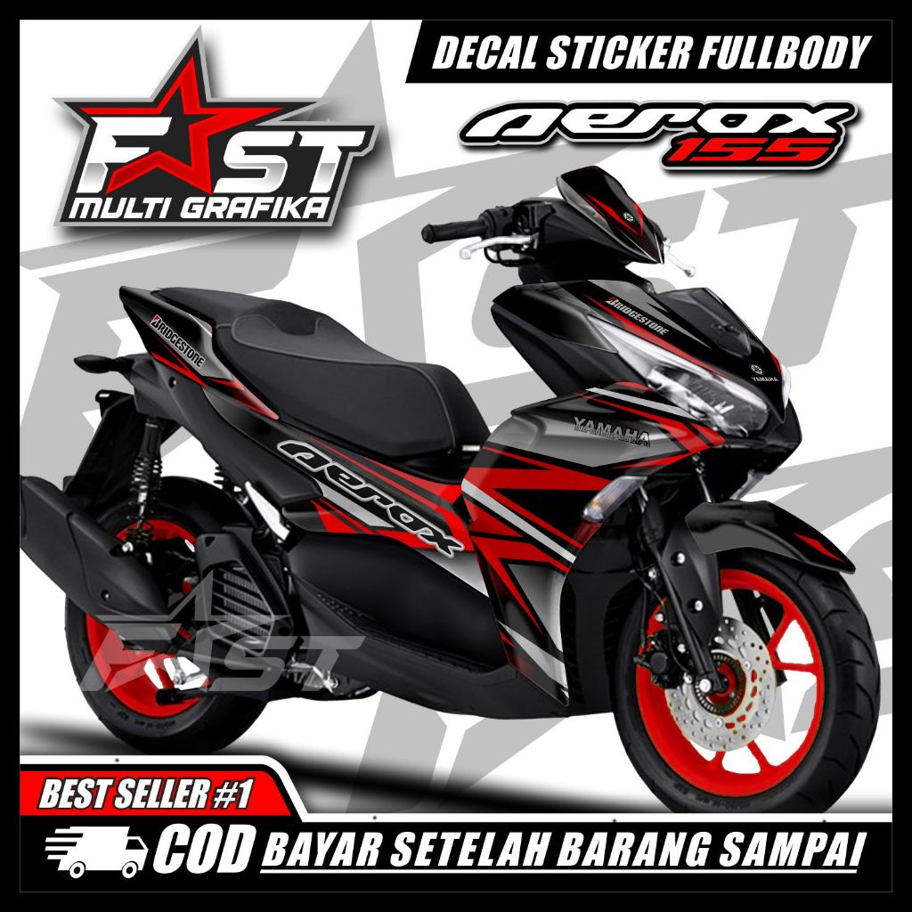 Decal Sticker Variasi Fullbody All New Aerox 155 Connected - Dekal Stiker Aerox New Decal Stiker Mot