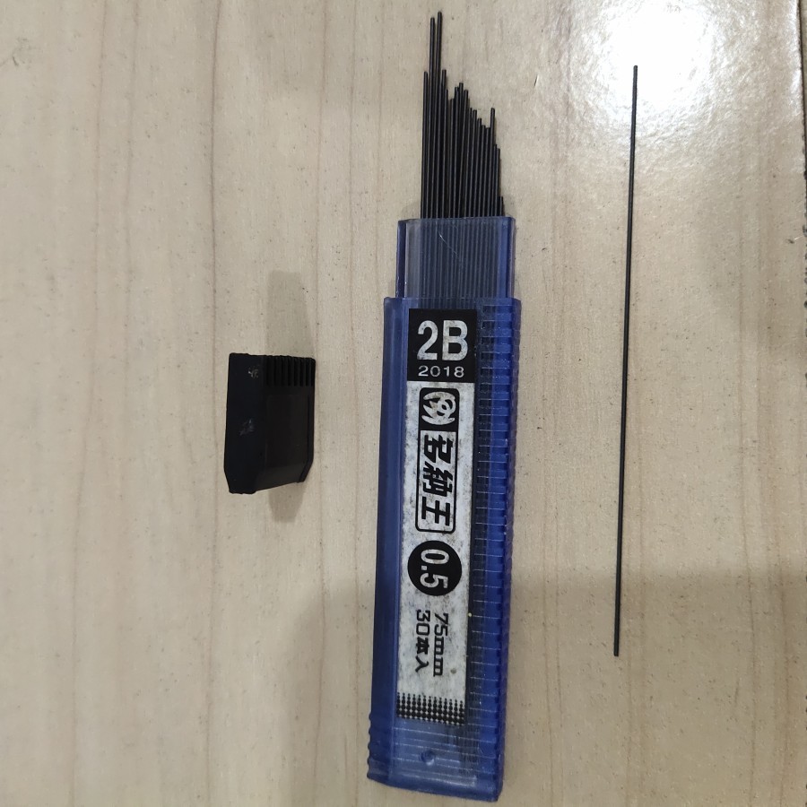 

2B 0.5mm 0,5 Isi Pensil Pilot Mekanik 2B 75mm 30 Batang Leads / tube