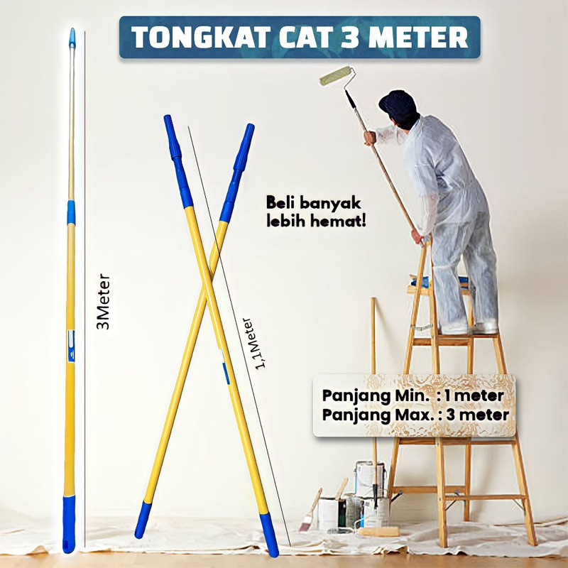 3M Gagang Roll Cat Tongkat Roll Cat Premium Multi Purpose Extension Roll Pole Alumunium