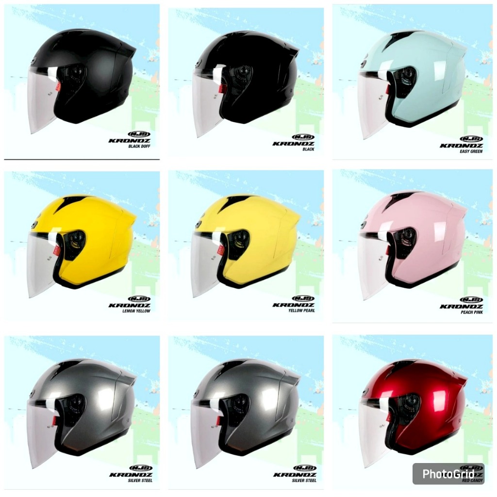 HELM NJS KRONOZ SOLID HALF FACE HELMET ORIGINAL