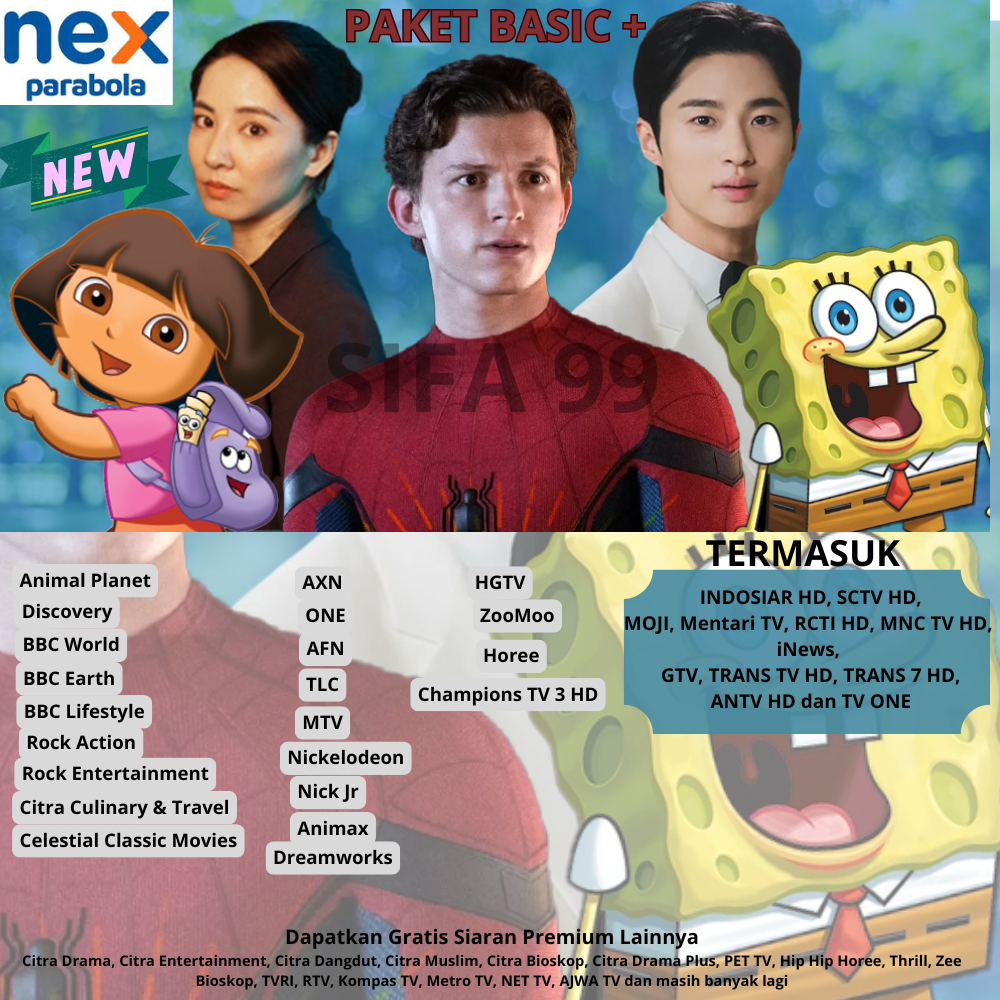 sifa 99 PAKET NEX PARABOLA 1TAHUN BASIK+KIDS