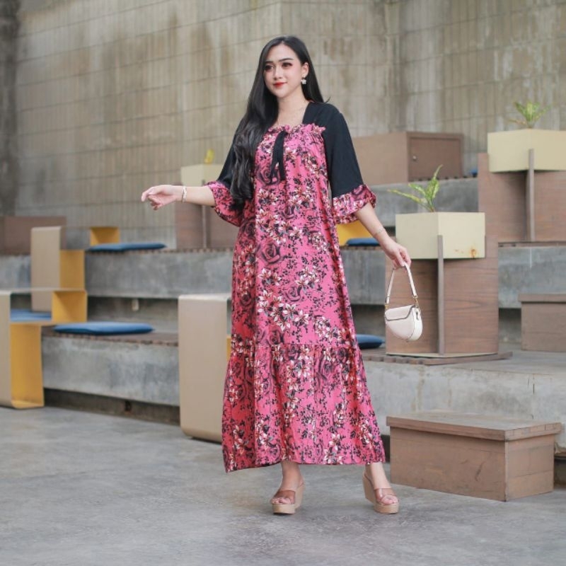 BARU DRESS ANDIN panjang semata kaki ld 120 pb 130 Rp 69.999