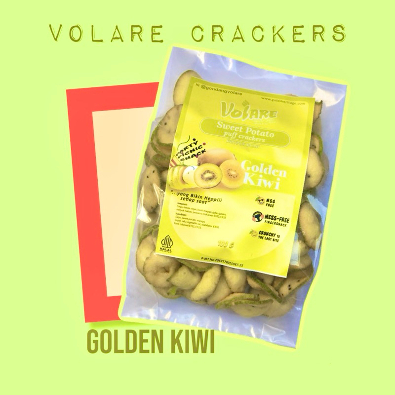 

Volare Snack Kerupuk Buah Kiwi | Volare Golden Kiwi Fruit Cracker