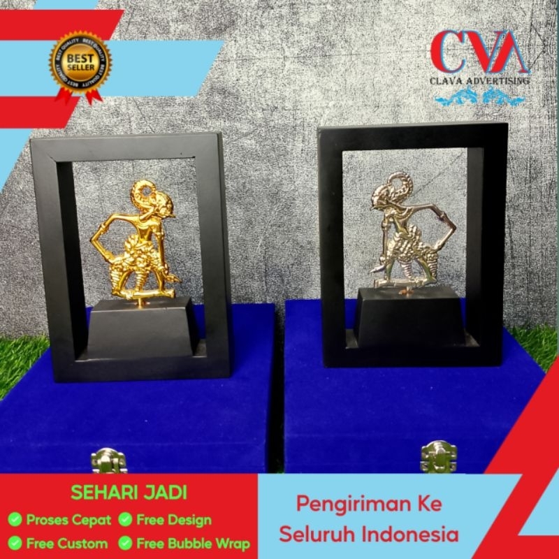 Plakat wayang kayu, Plakat Kayu, Plakat Mewah, Plakat Kombinasi, Plakat Unik, Plakat Kayu Logam