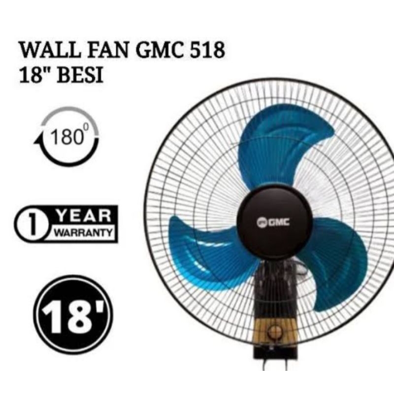 GMC KIPAS ANGIN DINDING WALL FAN GMC 518 BESI 18 INCH