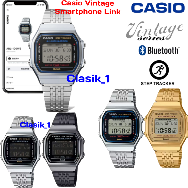 Original 100% CASIO ABL-100WE-1ADF Jam Tangan Digital Vintage ABL100 ABL-100WE-1A ABL-100WEGG-1BDF A