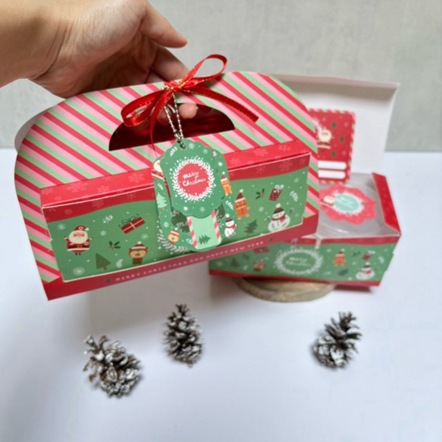 

RB 5 Set Box Jinjing 18.5x9.5x8 cm 2 Toples 300 400 ml Joyful Box Natal Christmas Hampers