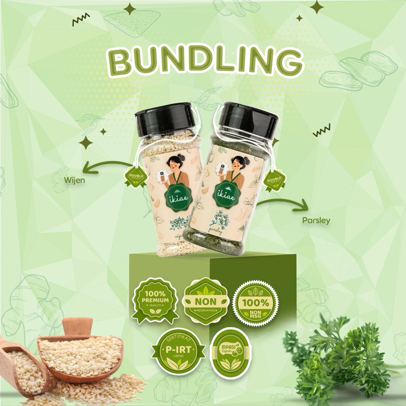 

Biji Wijen dan Parsley / Bumbu Botol / Premium Quality / BUNDLING IKIAE