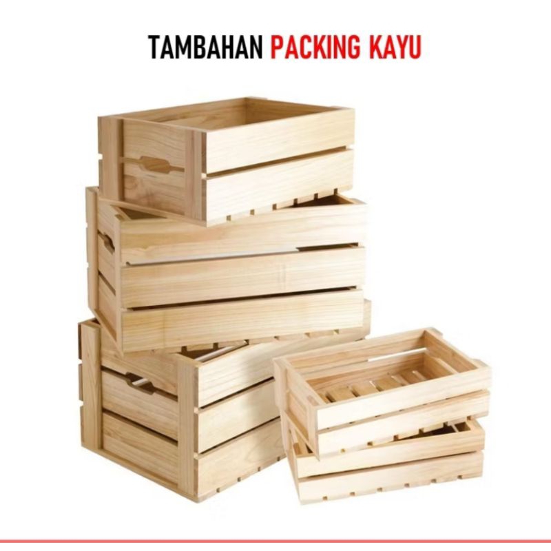 

Packing kayu dan bubble dus tambahan packing