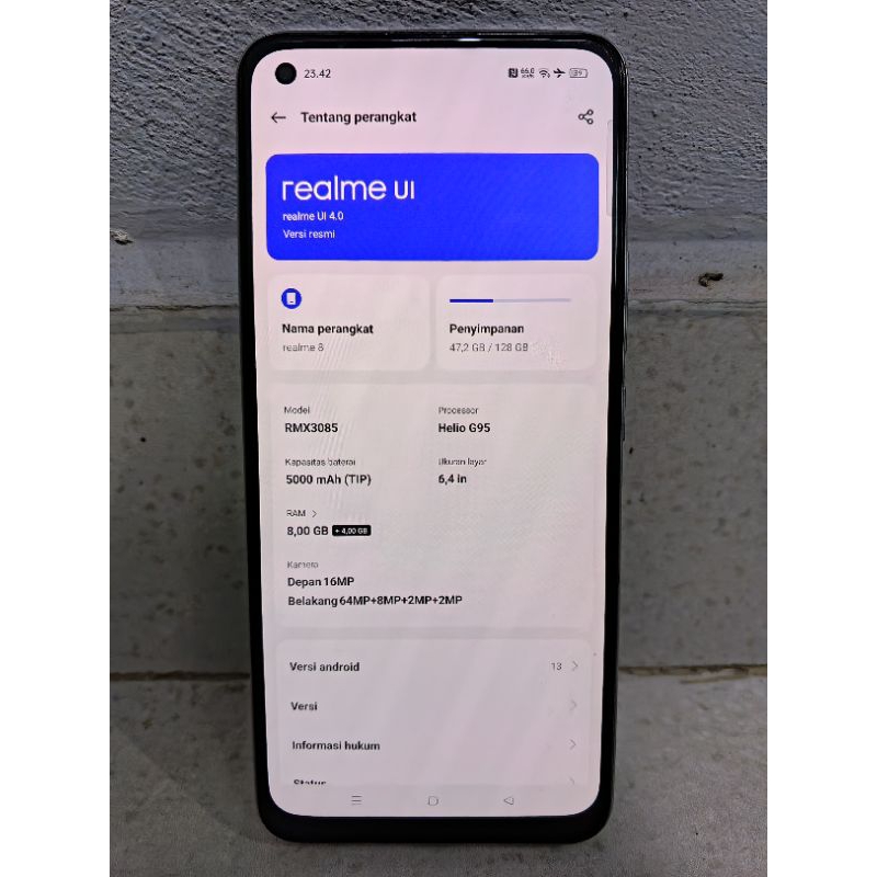 HP SECOND BERKUALITAS REALME 8 RAM 8+4/128