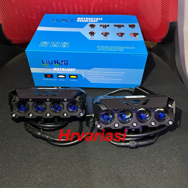 lampu laser SQL 4 Mata 100 Watt Sepasang Bluelens HJG Driver External Premium Led