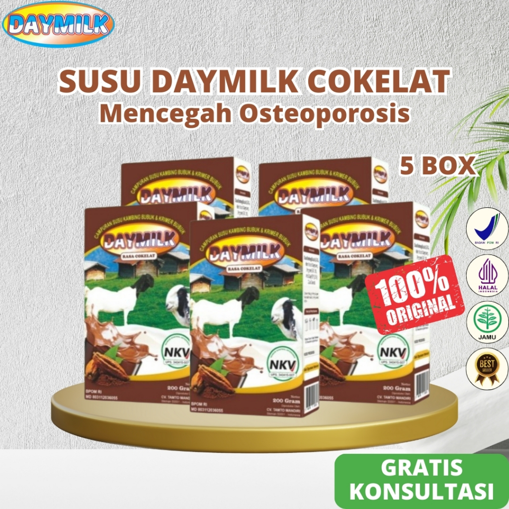 

Daymilk Cokelat 5 Box- Susu Kambing Etawa Mengatasi Sakit Lutut Nyeri Sendi Tulang Osteoporosis