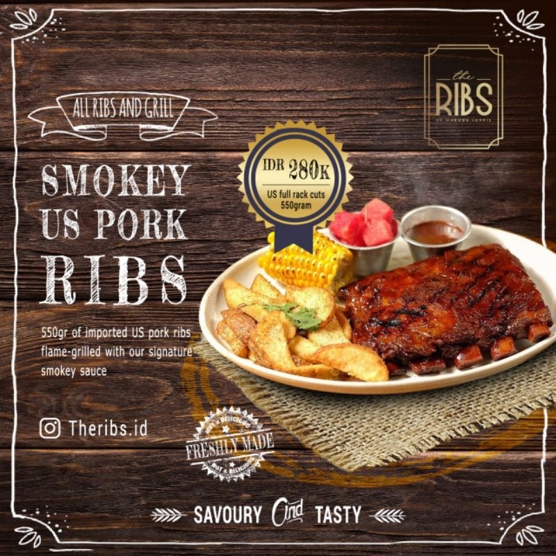 

The Ribs RTE Smokey US Pork Ribs Iga Babi