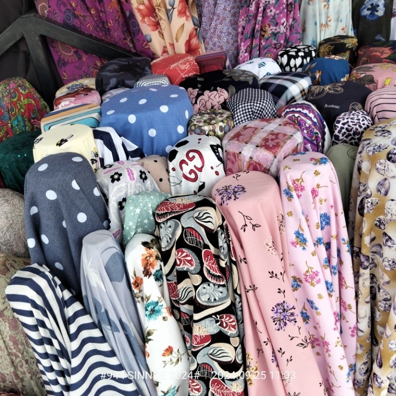 Harga/1 m | Kain Spandek Burkat Premium / Spandek Brokat / Bahan Spandek Brokat Premium / Kain Dress