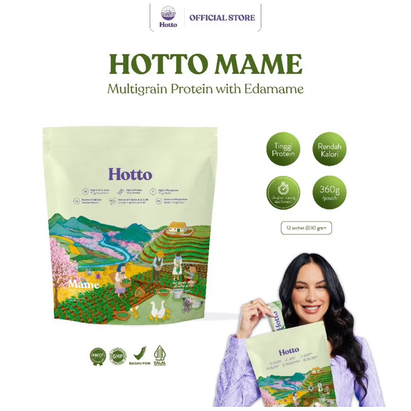 

Hotto Mame Protein Multigrain Superfood Original - 1 Pouch (12 Sachet) Hotto Mame Official