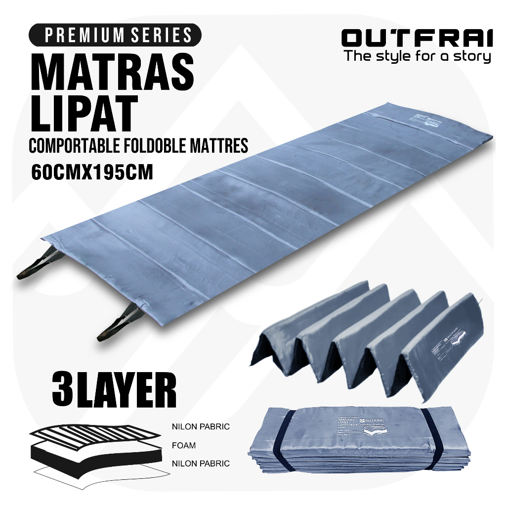 Matras Foam Lipat 3 Layers Matras Camping Alas Tidur Outdoor Tebal Outfrai