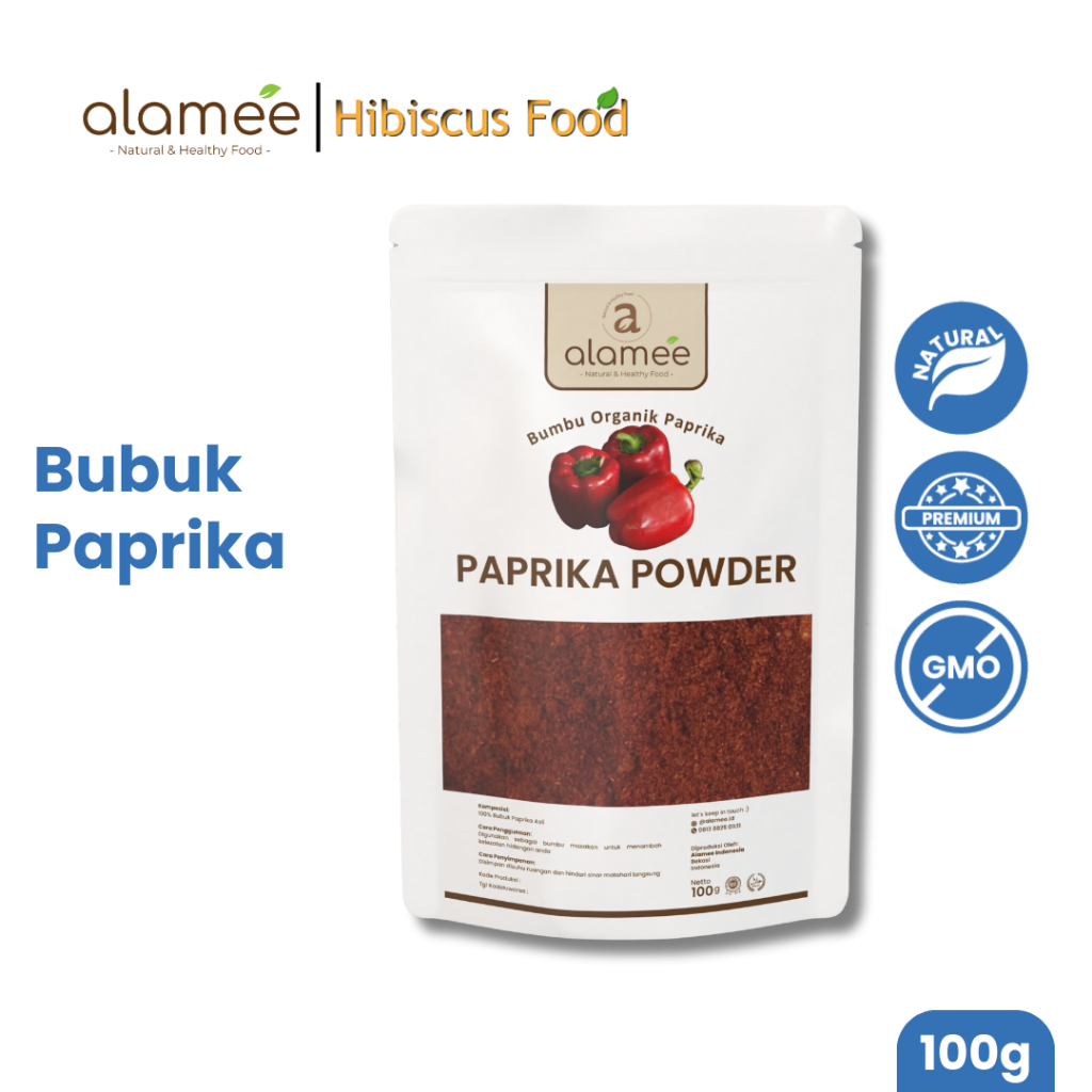 

ALAMEE Paprika Bubuk Powder Ground Bumbu Dapur Instan Organik Murni Asli Tanpa Campuran 100g