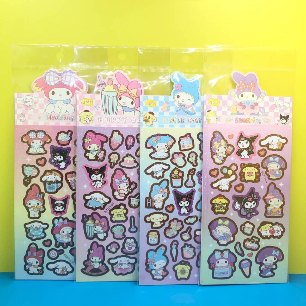 

STICKER KARAKTER SANRIO RANDOM ISI 3 LEMBAR CINNAMONROLL KUROMI MY MELODY NEW STIKER DIY