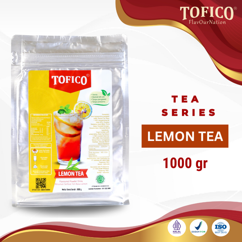 

Lemon Tea Powder Tofico/ Bubuk Rasa Teh Lemon Premium 1KG / Tofico Syrup Official