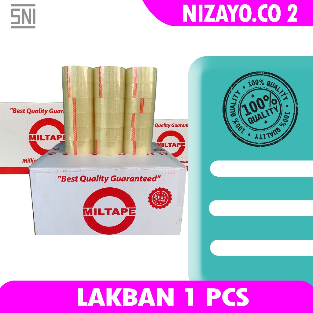 

Lakban Transparan Miltape Premium isi 1 pcs Harga Termurah Bisa COD