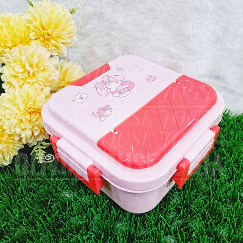 Lunch Box My Melody Pink Merah Stainless 2 Sekat Kotak Bekal My Melody Kotak Makan My Melody