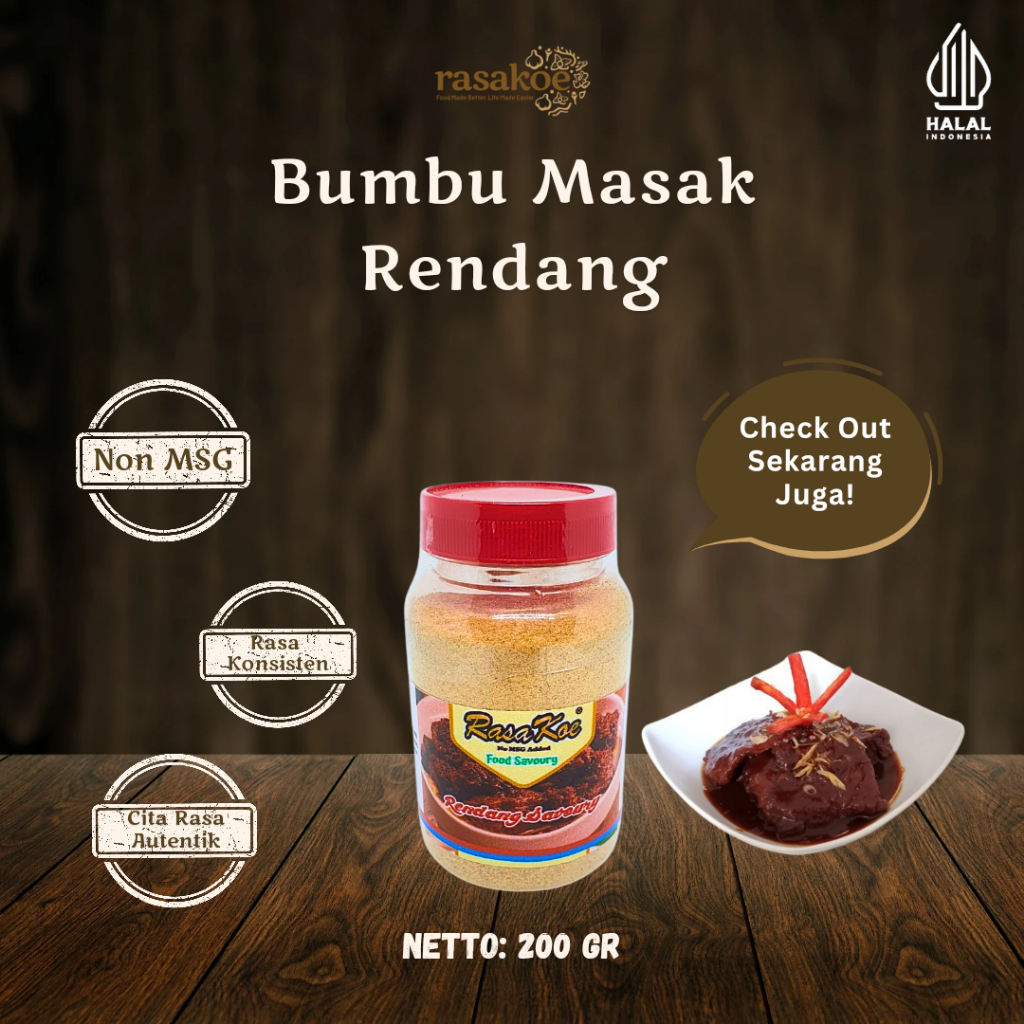 

Bumbu Masak Rendang Rasakoe Asli Indonesia Rasa Autentik Kualitas Juara Ukuran 200 gram