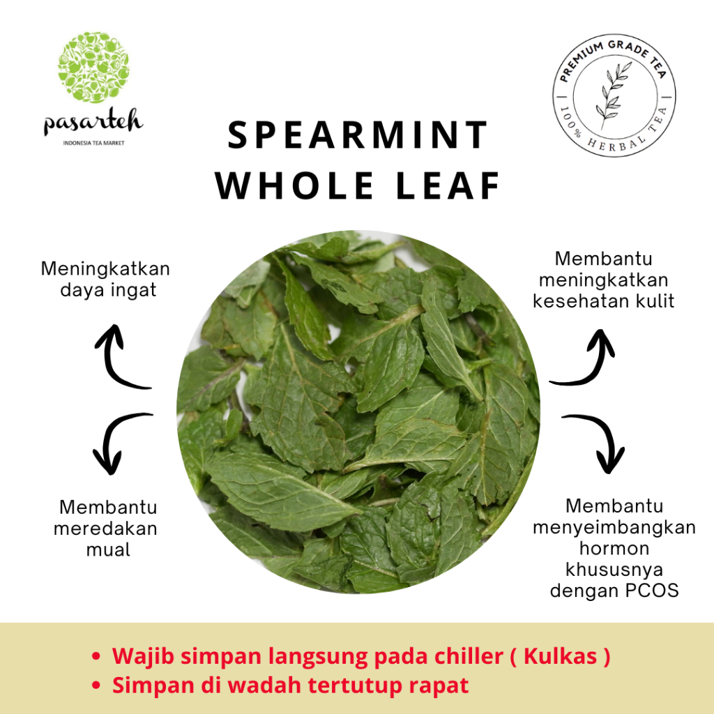 

[ pasarteh ] Spearmint Whole Leaf | Daun Mint | Tisane I Peppermint I Teh Mint I Herbal Tea