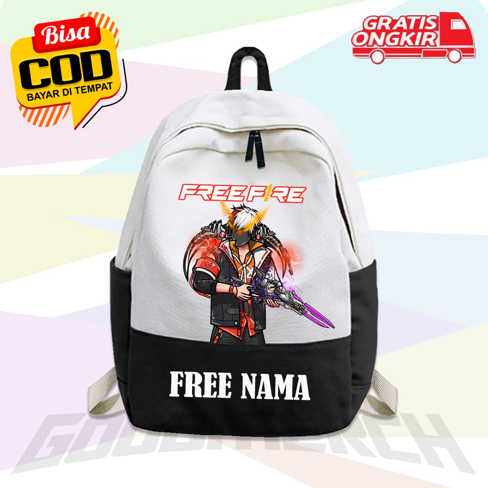 GOODMERCH - TAS RANSEL ANAK FREE FIRE NEW EVO GUN Sterling Conqueror M1887 / FREE CETAK NAMA