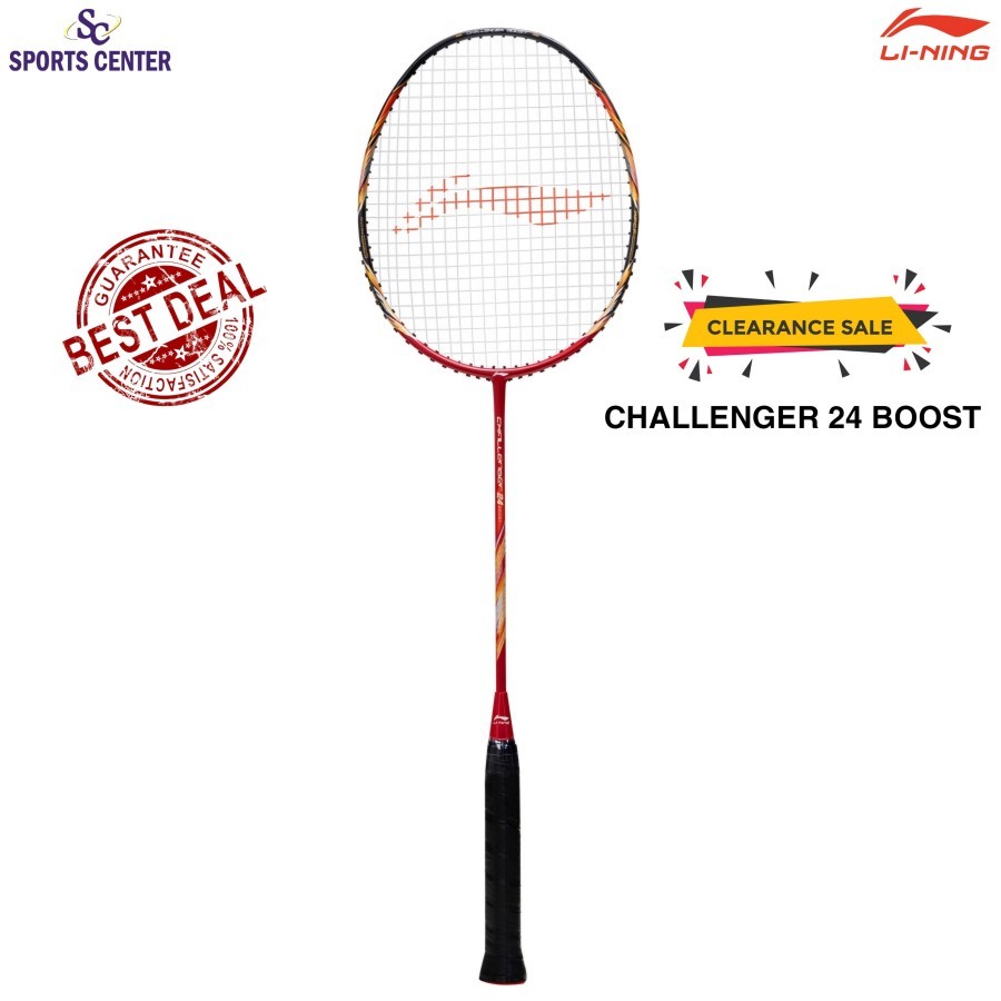 Clear Sale Raket Badminton Lining Challenger 24 Boost Red Black
