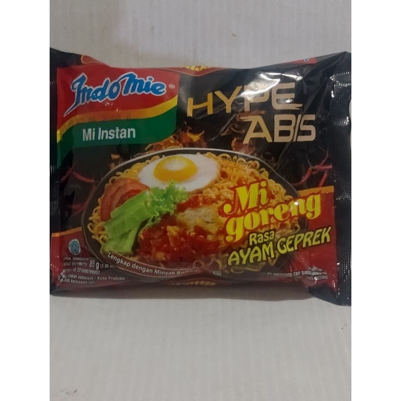 

INDOMIE HYPE Abis Mie goreng rasa Ayam Geprek 85gram harga per 1pcs-5pcs