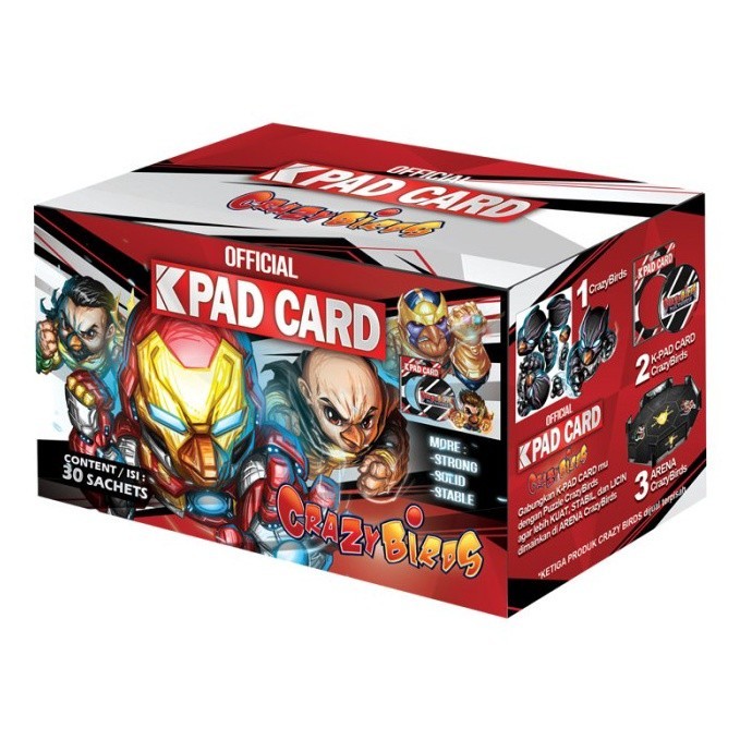 1 BOX K-PAD CRAZY BIRDS & KAROMAN ISI 30 SACHET PELICIN PUZZLE CRAZY BIRDS & KAROMAN ISI 30