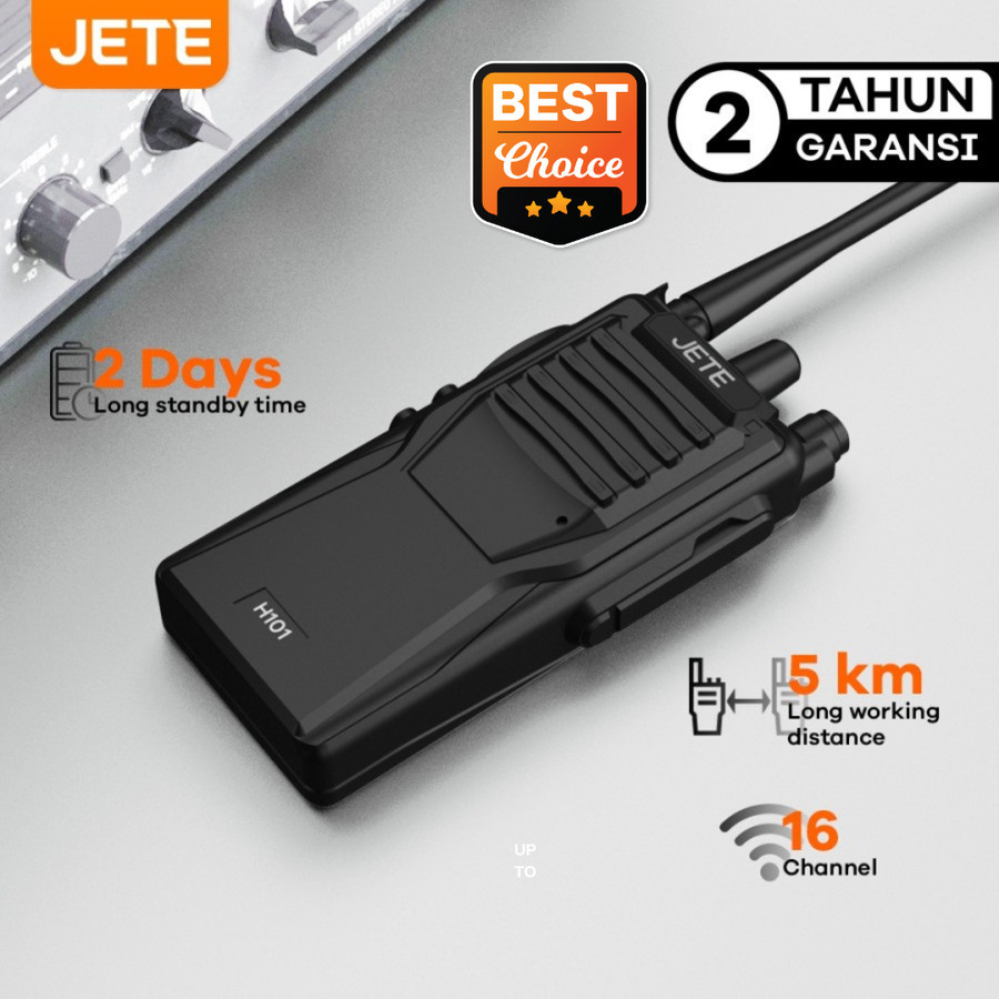 JETE HT H101 Handy Talky 16 Channel Jarak 5km - Garansi 2th