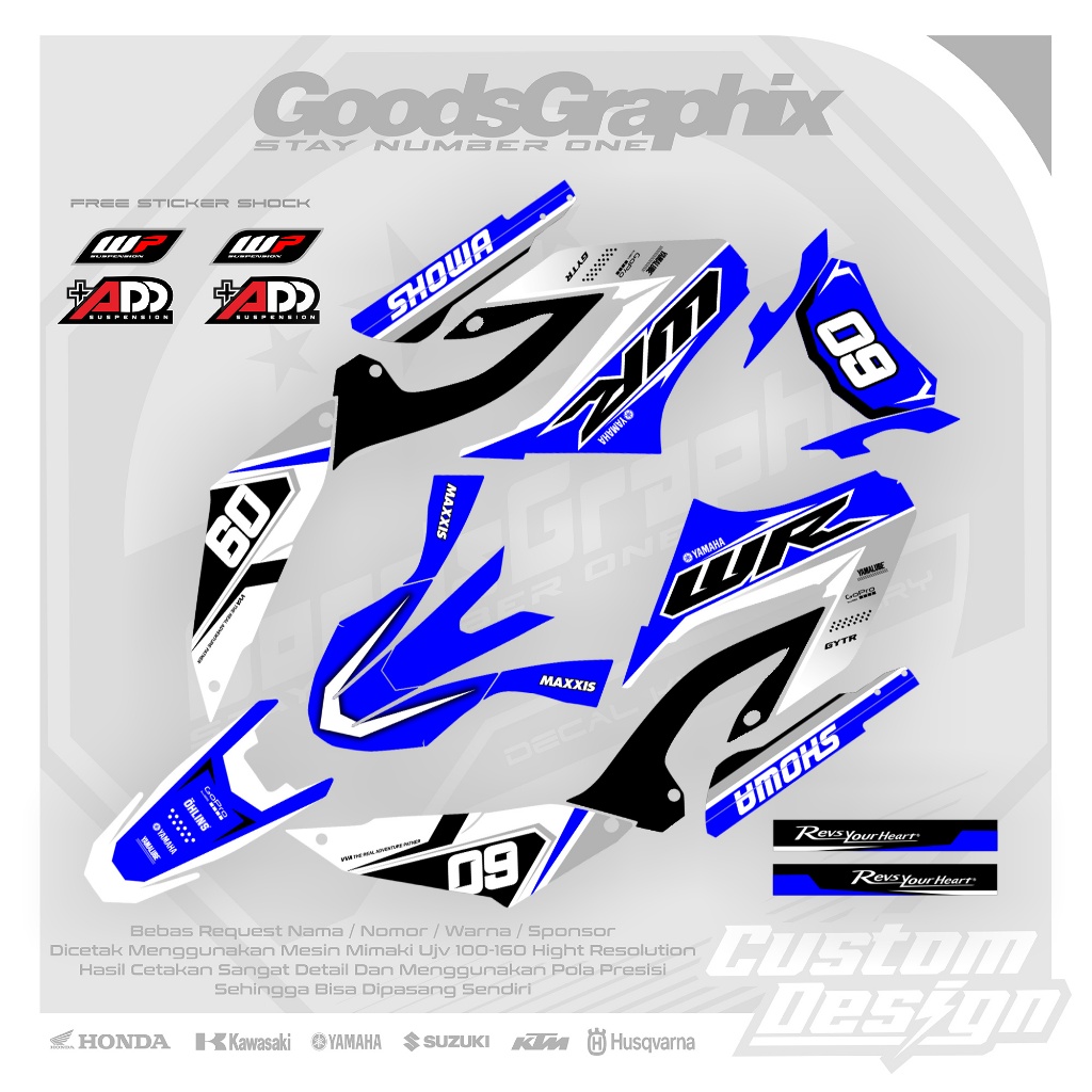 Decal Yamaha Wr 155 Full Body - Decal Putih Biru Yamaha Wr 155