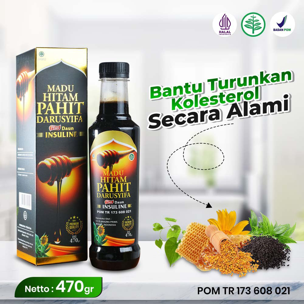 

Madu Hitam Pahit Plus Propolis Insulin Darusyifa Original Asli 470gr - Madu Herbal Untuk Diabetes