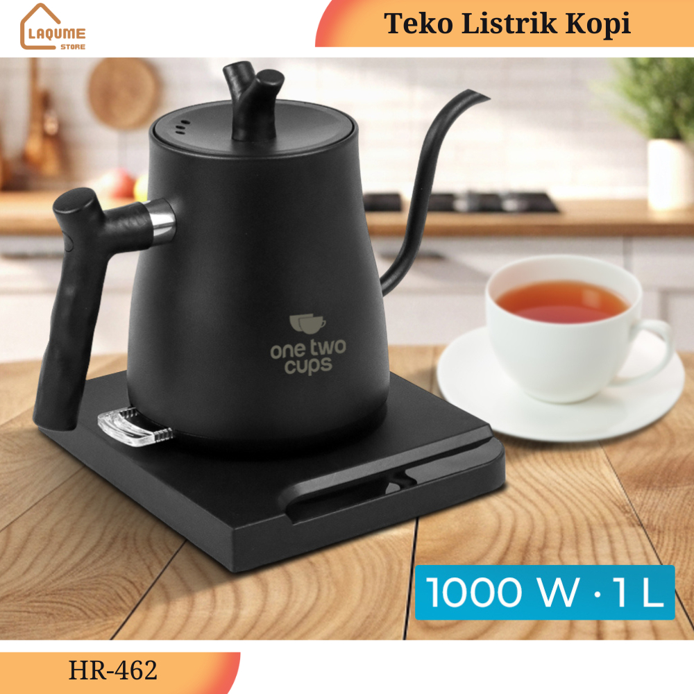 One Two Cups Teko Listrik Kopi Pemanas Air Leher Angsa 1000W 1L