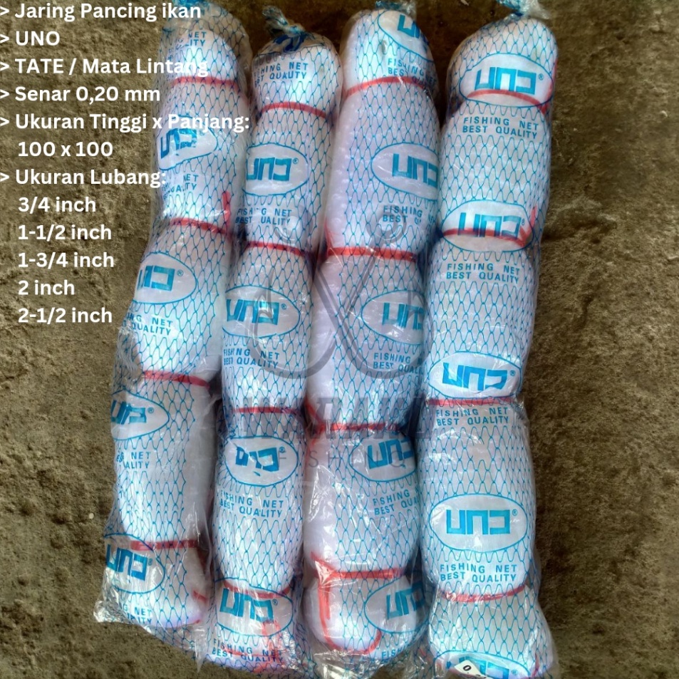 Hadir Termurah  Jaring Ikan  Pukat UNO 2 Lubang 34  212 inch 1x1 TATE